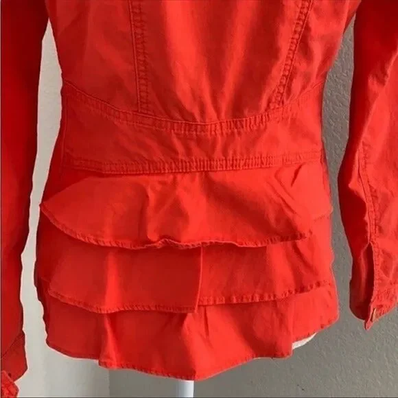 Cabi Red Taylor Ruffle Back Jacket - Picture 5 of 10